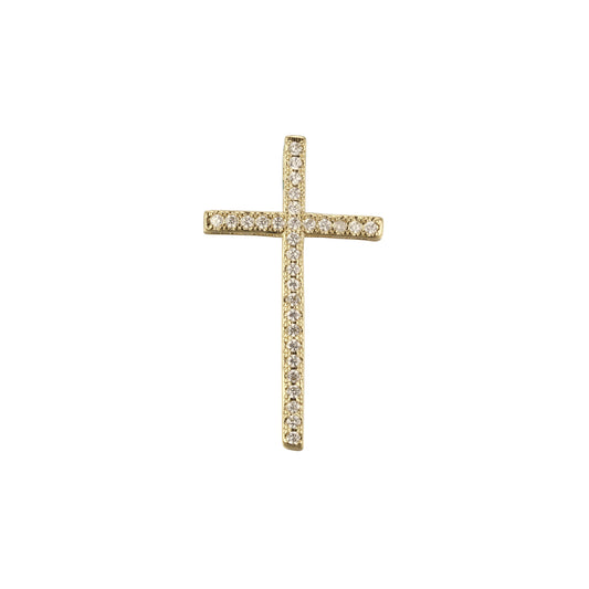 Cluster white CZs Latin 14k Gold, Rose Gold Latin Cross Pendant