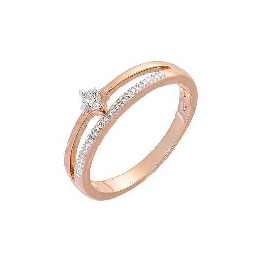 Anillos de dos tonos de oro rosa