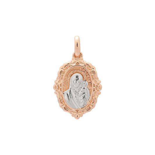 🔥 Virgin Mary of Kazan pendant in Rose Gold, two tone plating colors
