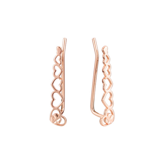 Crawler earrings in 14K Gold, Rose Gold, two tone plating colors