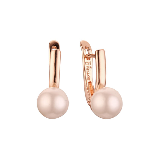 Pearl earrings in 14K Gold, Rose Gold plating colors