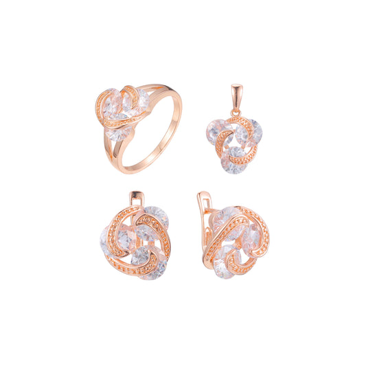 Rose Gold three stones set