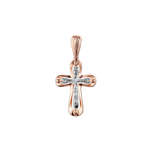 🔥 Eastern Orthodox Russian pendant in Rose Gold two tone, 14K Gold plating colors