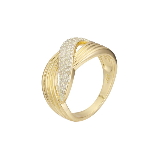 Cluster wide rings in Rose Gold, 14K Gold two tone plating colors