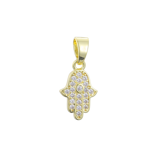 14K Gold hamsa pendant