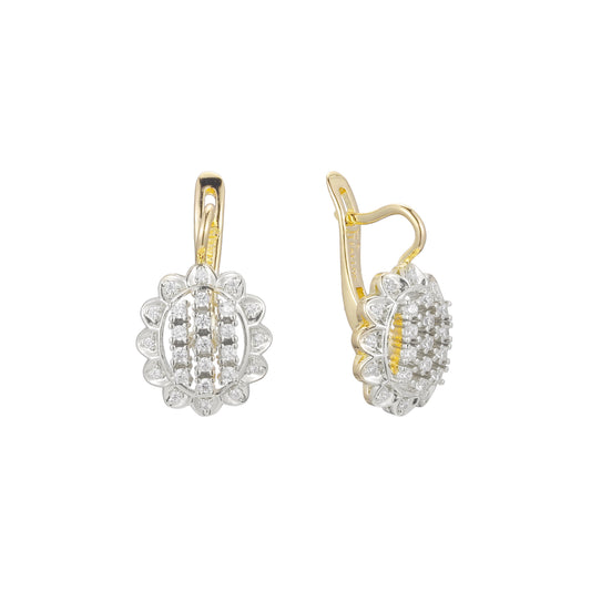 Earrings in 14K Gold, Rose Gold, two tone plating colors