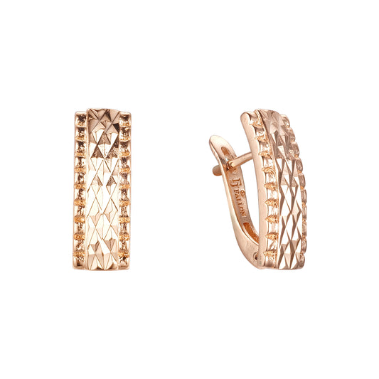 Earrings in 14K Gold, Rose Gold, two tone plating colors