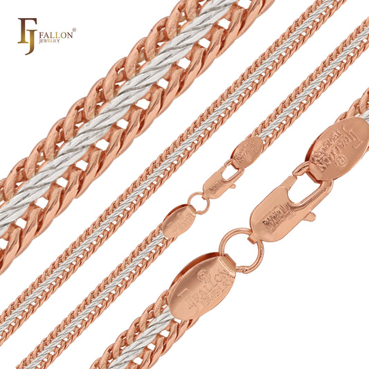 Rose Gold two tone Foxtail Chains