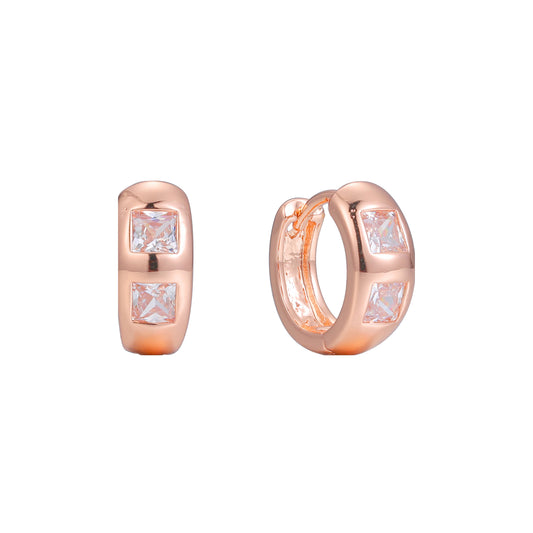 Huggie earrings in 14K Gold, 18K Gold, Rose Gold plating colors