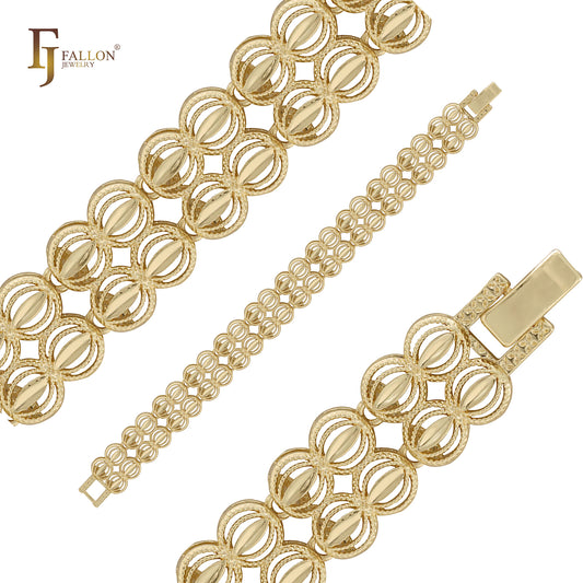 Cages of double layers 14K Gold bracelets