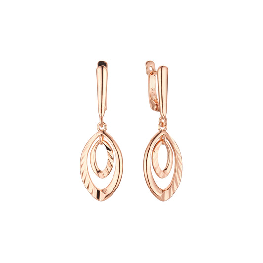 Earrings in Rose Gold, two tone plating colors