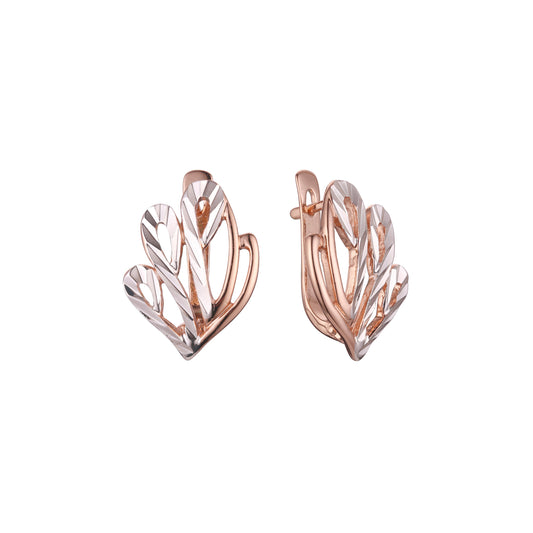 Earrings in 14K Gold, Rose Gold, two tone plating colors