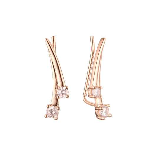 Crawler earrings in 14K Gold, Rose Gold plating colors