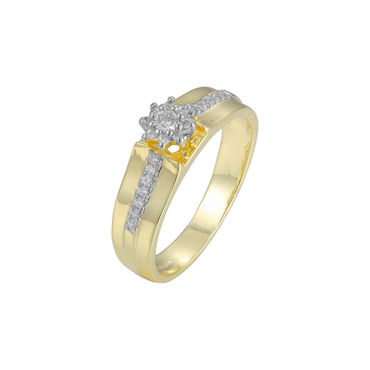 Cluster white CZs 14K Gold, Rose Gold, two tone rings