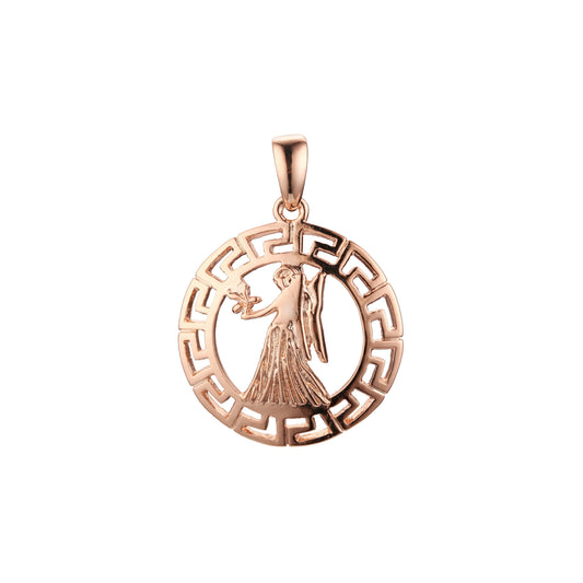 Constellation Zodiac constellation Rose Gold two tone pendant - Greek Gey Halo