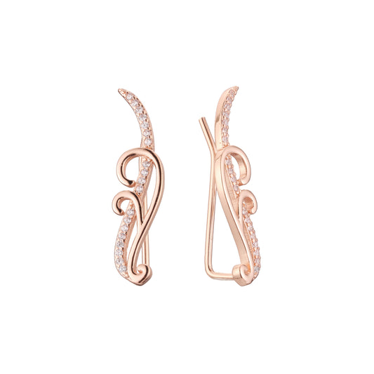 Crawler earrings in 14K Gold, Rose Gold plating colors
