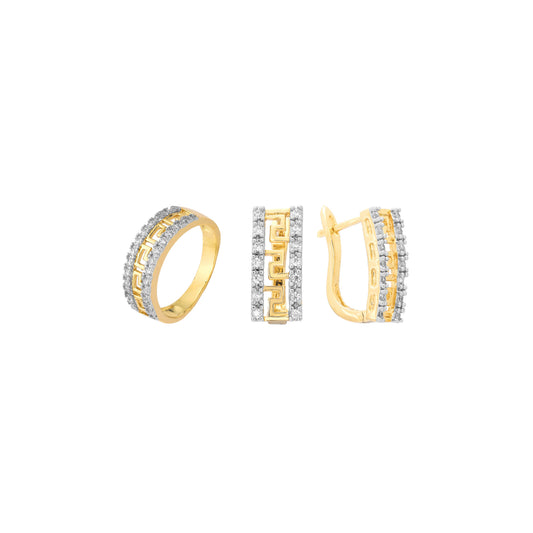 Halo-Set mit Ringen aus Ros¨¦gold, zweifarbig plattiert