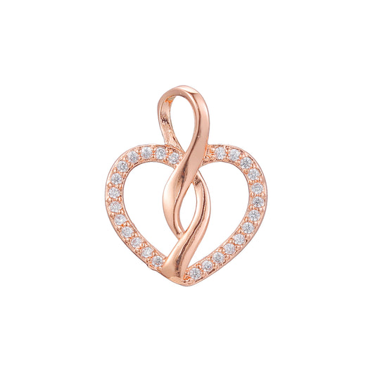 Pendant in Rose Gold two tone, 14K Gold plating colors