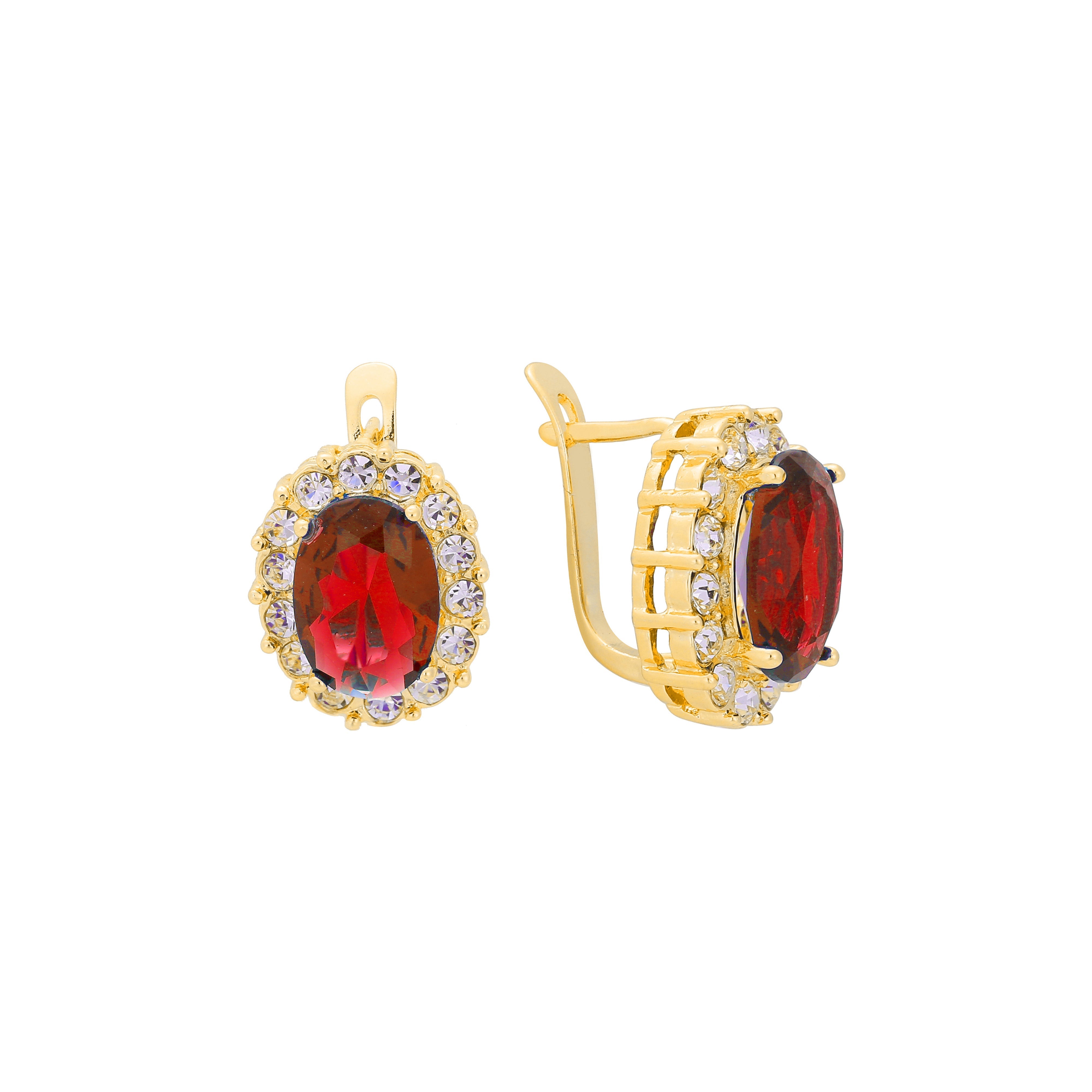 Halo luxuriöse Cluster CZ 14K Gold, 18K Gold, Roségold Ohrringe