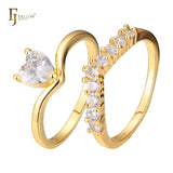 Doppeltes, ¨¹berkreuztes, ¨¹berkreuztes Set mit Ringen aus Ros¨¦gold, zweifarbig plattiert