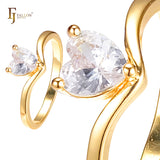 Doppeltes, ¨¹berkreuztes, ¨¹berkreuztes Set mit Ringen aus Ros¨¦gold, zweifarbig plattiert