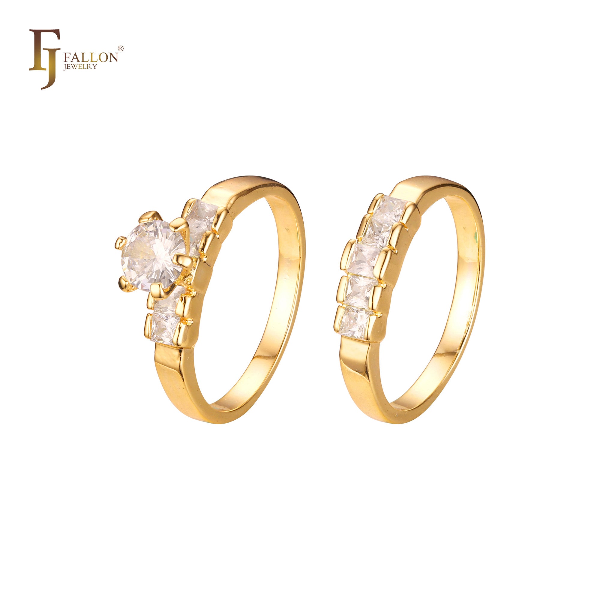 Anéis empilháveis em ouro 18K, ouro branco, cores banhadas a ouro 14K