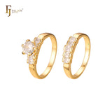Anéis empilháveis em ouro 18K, ouro branco, cores banhadas a ouro 14K