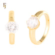 Gold-Plated Solitaire Ring with Round Brilliant-Cut CZ Stone | FJ Fallon Jewelry