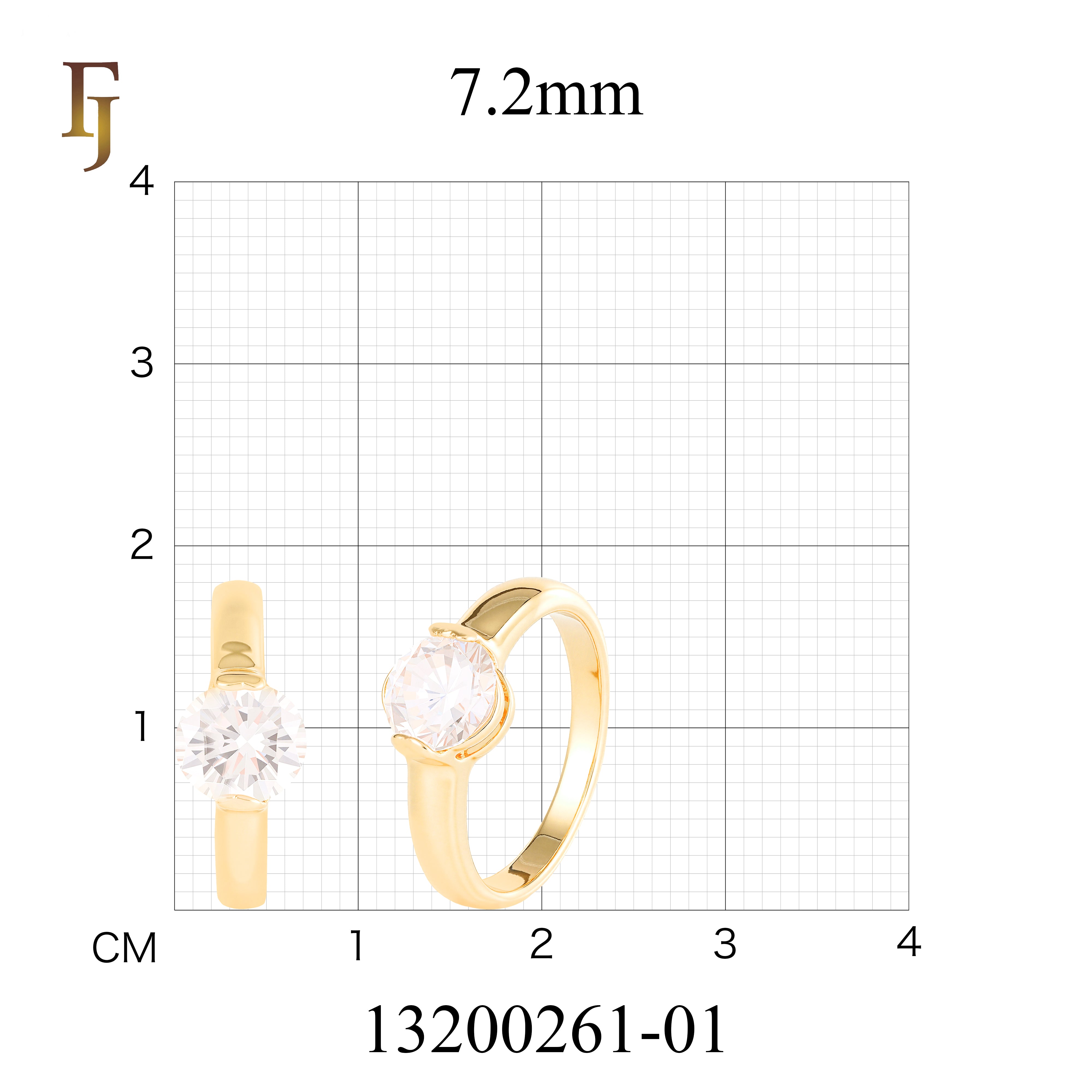 Gold-Plated Solitaire Ring with Round Brilliant-Cut CZ Stone | FJ Fallon Jewelry