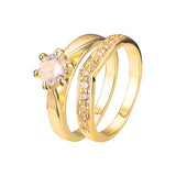 Anéis empilháveis em ouro 18K, cores banhadas a ouro 14K