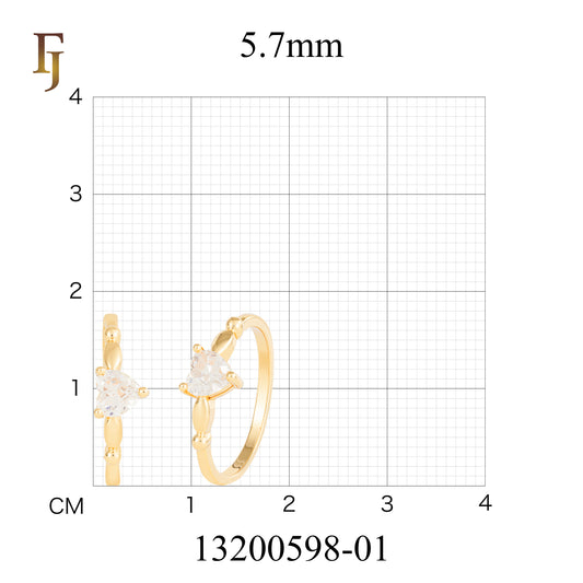 Heart-Shaped CZ Gold Ring for Women | Romantic Promise Ring for Couples or Gifts | FJ Fallon Jewelry