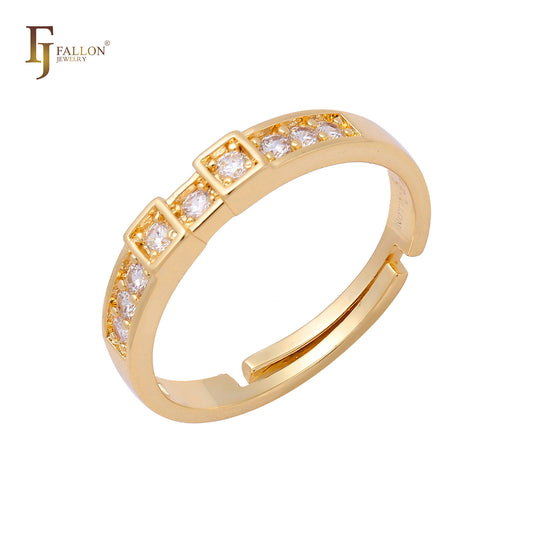 Cluster Open Stackable Rings Plated in 18K Gold Colors