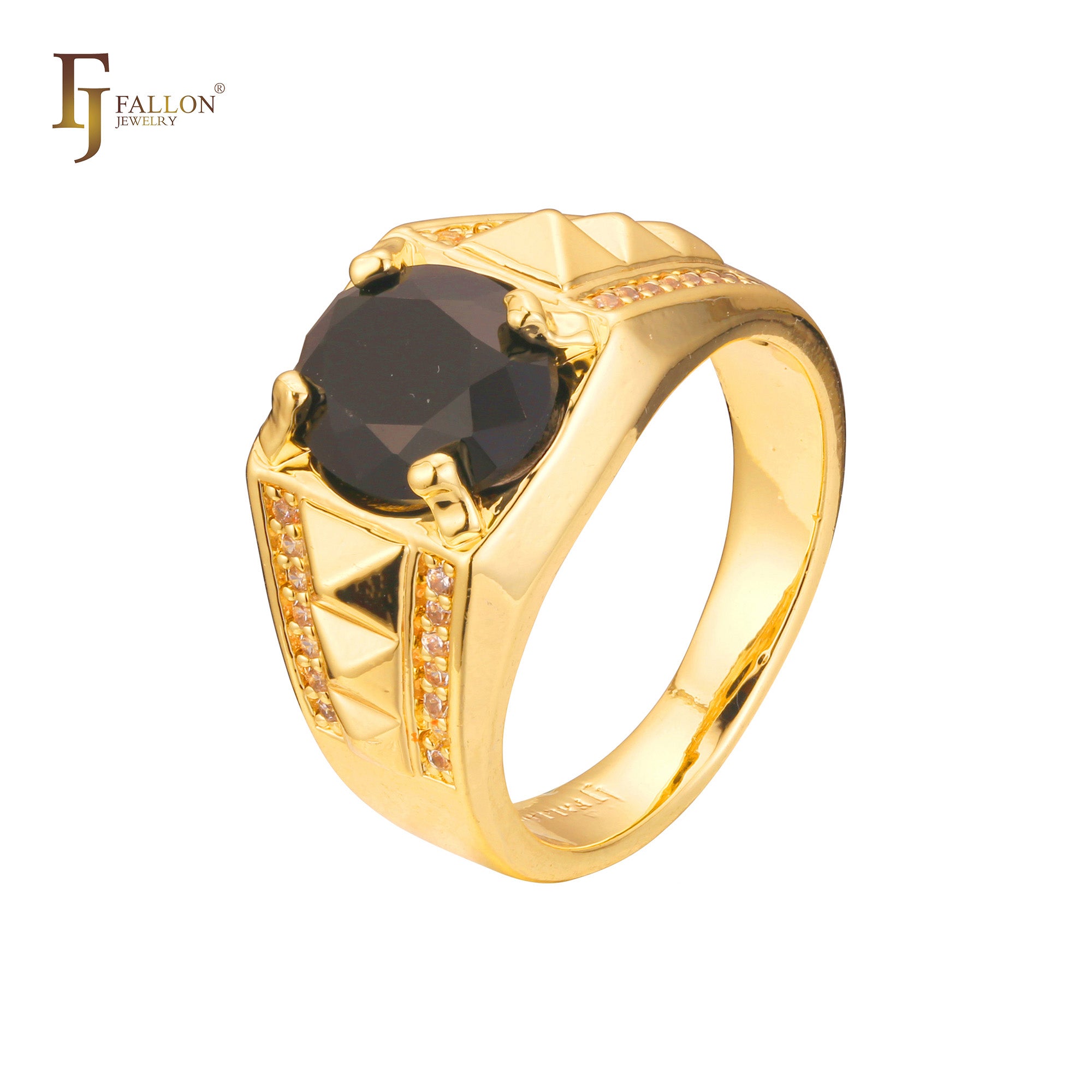 Solitaire Men’s rings in 18K Gold, 14K Gold, Rose Gold plating colors
