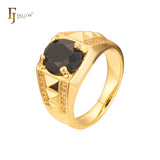 Solitaire Men’s rings in 18K Gold, 14K Gold, Rose Gold plating colors