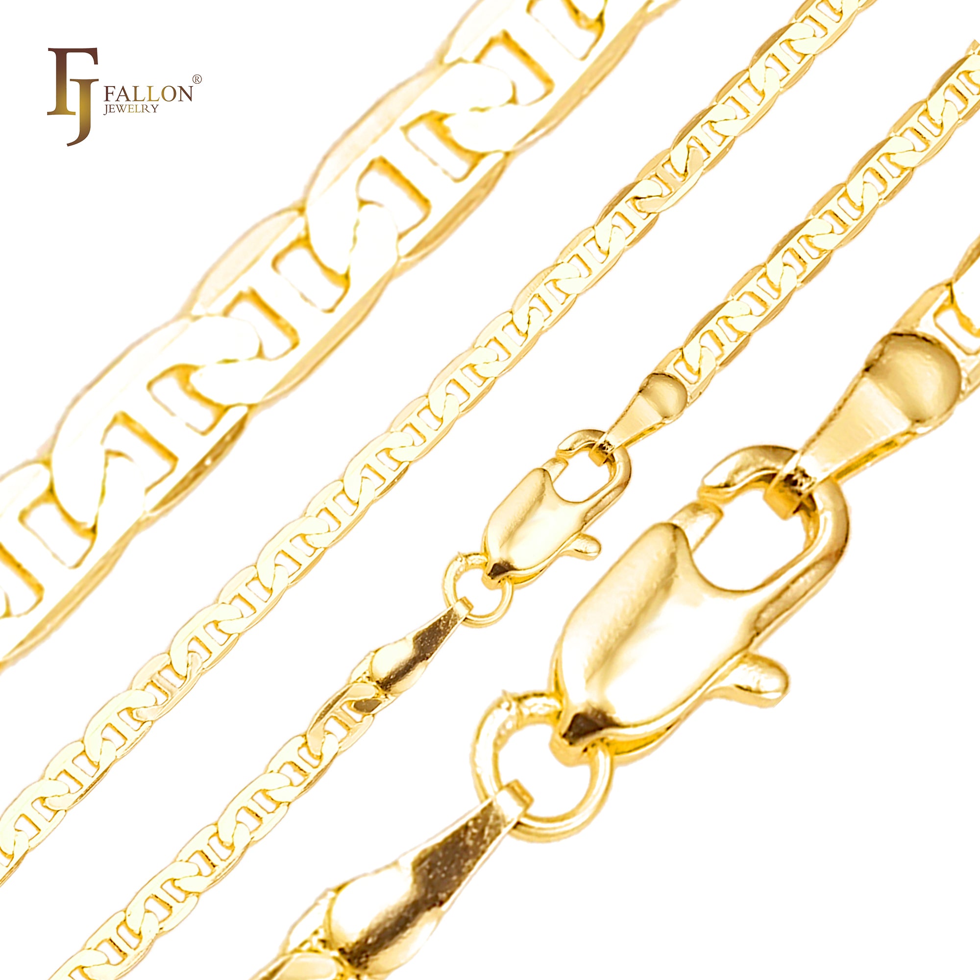 Correntes de ouro 18K com elos de vara Mariner Classic