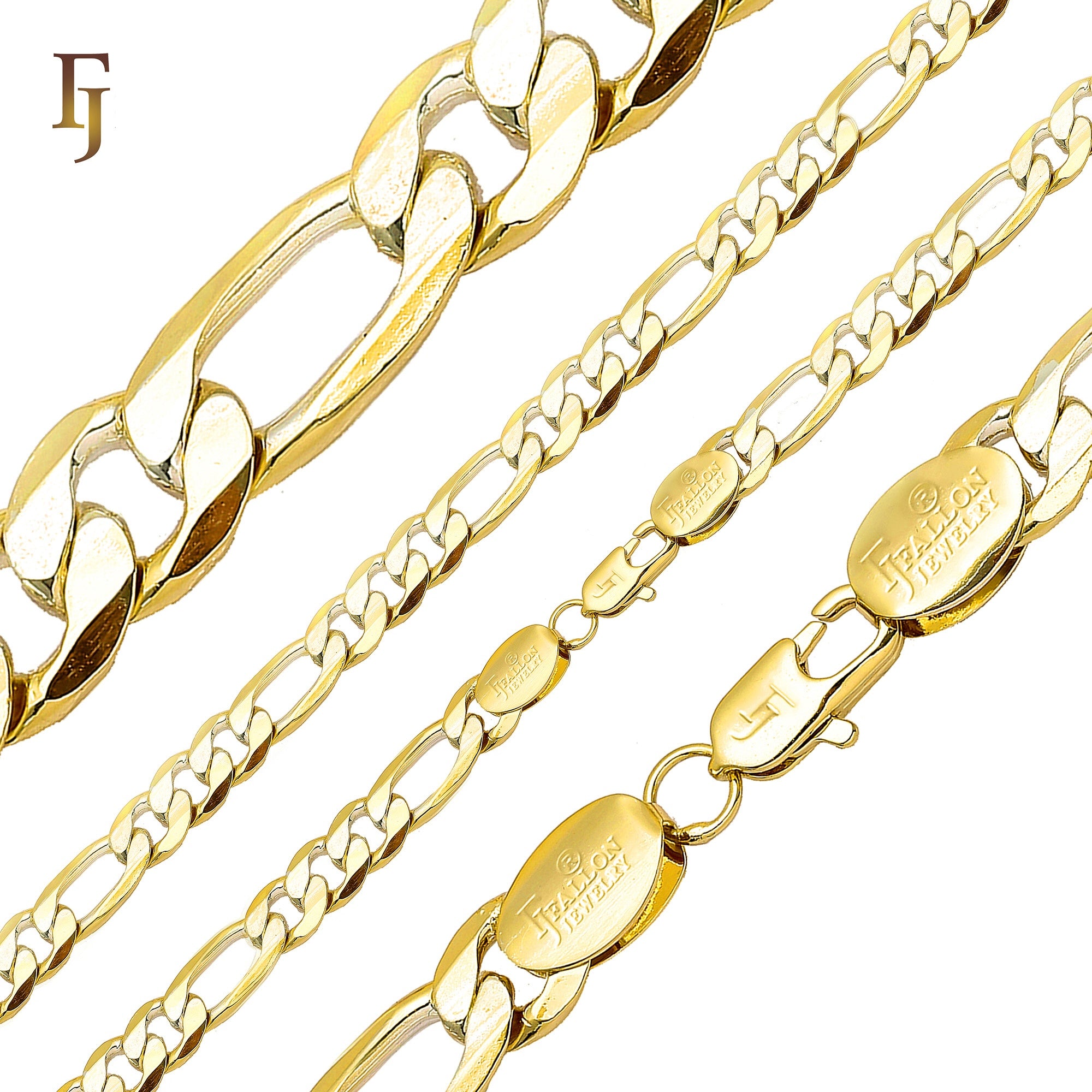 Classic Figaro Chain Necklace Wholesale 18K Gold Plated Copper Hypoallergenic Jewelry Manufacturer FJ Jewelry