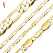 Classic Figaro Chain Necklace Wholesale 18K Gold Plated Copper Hypoallergenic Jewelry Manufacturer FJ Jewelry