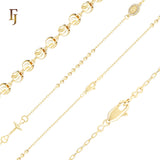 Rosary Necklaces with Guadalupe and Cross Pendant