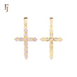 Minimalist Latin Cross Pendant – Gold-Plated Religious Necklace with Sparkling Round CZ Stones