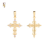 Orthodox Cross Pendant Collection – Religious Gold-Plated Charms with CZ Stones for Faith & Gifts