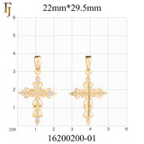 Orthodox Cross Pendant Collection – Religious Gold-Plated Charms with CZ Stones for Faith & Gifts