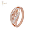 Anillos de moda ovalados de filigrana en oro rosa de dos tonos