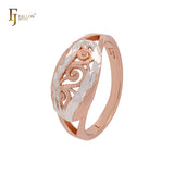Anillos de moda ovalados de filigrana en oro rosa de dos tonos