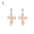 Russian Orthodox Crucifix Rose Gold Cross Pendant Religious