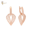 Shell shaped of Angel's wing Rose Gold Russian Lock Earrings