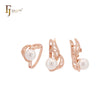 Fliegende Blätter aus Perlenfiligran Roségold-Schmuckset mit Ringen