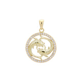 Zodiac pendant of Pisces in Rose Gold two tone, 14K Gold plating colors