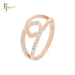 Hebillas entrelazadas de circonitas blancas Anillos de moda de oro rosa
