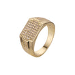 Cluster densely paved white CZs 14K Gold, two tone men's rings