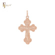 Russian Orthodox Jesus Crucifix Rose Gold Cross Pendant